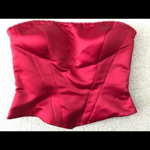 Strapless red bustier size 12 - Picture 1 of 6